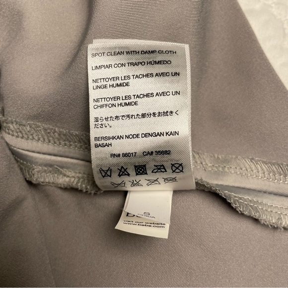 BEBE Beaded Satin Top Peplum Gray Satin Y2K Sleeveless Camisole Size S Halter - Picture 7 of 13